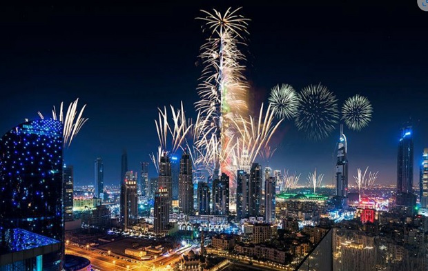 NYE fireworks display in Dubai